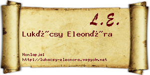 Lukácsy Eleonóra névjegykártya
